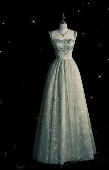 Beautiful Sage Green Long Tulle Prom Dress Evening Dress HZ1023